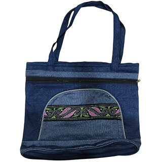 Blue Premium Denim Multipurpose Bag For Men  Women