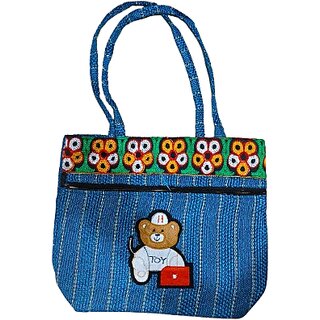 Blue Premium Beautifully Hand Crafted Multipurpose Jute Bag Multipurpose Bag For Women