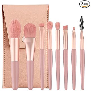 Sloane Brushes with Bag, 8PCS Professional Makeup Brush Set, Travel Size Cosmetic Brushes Kit for Face Foundation Blush