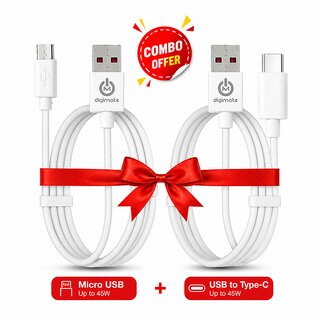 Digimate Raftaar Special Combo  Micro Usb + Type-C Fast Charging Cable (Dg-Dc-Raftaar-01 | Dg-Dc-Raftaar-01-Type-C)
