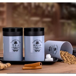 (250ml Each) Airtight Containers  For Tea, Coffee, Sugar & More (3 Pcs Set) Assorted color