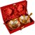 BIYANKA 5-in-1 Gold  Silver Plated Bowl Spoon Tray Set with Velvet Gift Box for Dining Room  for Gift Purpose