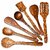 BIYANKA Handmade Wooden Non-Stick Serving and Cooking Spoon Set - Pack of 6