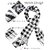 Woolen Muffler for Winter Black White Check Pattern Scarf Soft Warm Fur Lined Neck Muffler for Men