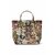 Floral Handwoven Canvas Tote Bag with Faux Leather Handles