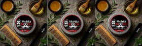 3 Packs of Mooch Moustache Wax for Men - Strong Hold  Long Lasting Styling Wax  Natural Look  Original Scent  75g