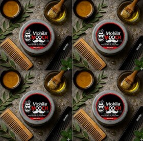 4 Packs of Mooch Moustache Wax for Men - Strong Hold  Long Lasting Styling Wax  Natural Look  Original Scent  75g