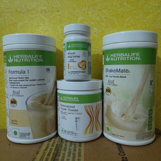 WEIGHT LOSS COMBO F1 VANILLA SHAKE SHAKEMATE PROTEIN POWDER 200GM AFRESH PEACH