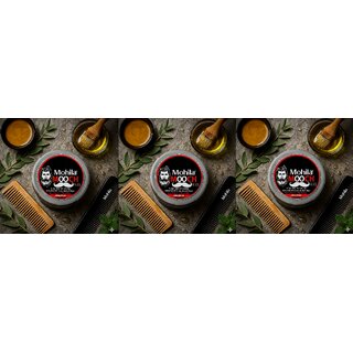3 Packs of Mooch Moustache Wax for Men - Strong Hold  Long Lasting Styling Wax  Natural Look  Original Scent  75g
