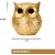Tiny Shiny Golden Owl Showpiece for Home Decor  Handcrafted Resin Owl Statue for Living Room, Office Desk