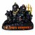 Tiny Shiny Adorable Shiv Parivar Idol Parvati, Ganesh, Kartikey Bhagwan on Nandi Maharaj Black Statue of Shiva Family