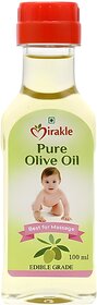 Mirakle Pure Olive Oil - 100ml Edible Grade for Cooking  Massage