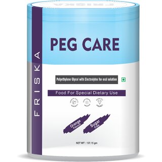 Friska Nutraceuticals Peg Care Polyethylene Glycol with Electrolytes for Oral Solution Pack of 2 - 137.15gm Each