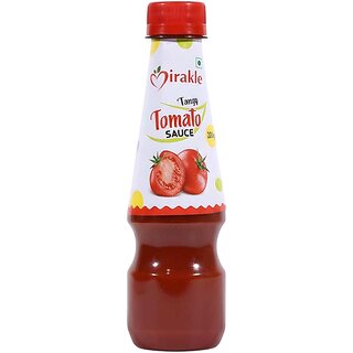 Mirakle Tangy Tomato Sauce - 500gm  Perfect for Kids  Families  No Onion No Garlic (pack of 10)
