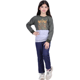 Kid Kupboard Cotton Girls Sweatshirt, Multicolor, Full-Sleeves, 9-10 Years KIDS8178