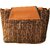 Womens Teal Textured Sling Bag with Tan Flap