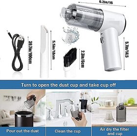 Portable High Power 3 In 1 Car Vacuum Cleaner  Usb Rechargeable Wireless Handheld Car Vacuum Cleaner Traveling, Camping Reusable And Sustainable, Portable Blocks. By Mssales(3 In 1)