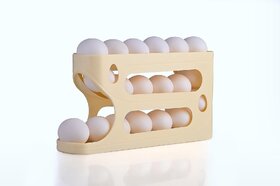 Rolling Egg lemon Dispenser For 18-24 Eggs, Space-Saving And Durable Storage Solution With Gravity three Layer Plastic