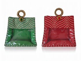 Green  Gold Embroidered Gota Patti Potli Bag