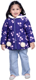 Kid Kupboard Cotton Girls Jacket, Dark Blue, Full-Sleeves, 5-6 Years KIDS8221