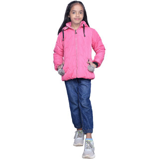 Kid Kupboard Cotton Girls Jacket, Light Pink, Full-Sleeves, 9-10 Years KIDS8219