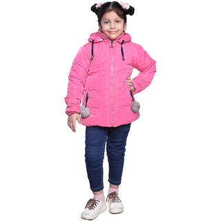 Kid Kupboard Cotton Girls Jacket, Light Pink, Full-Sleeves, 7-8 Years KIDS8220