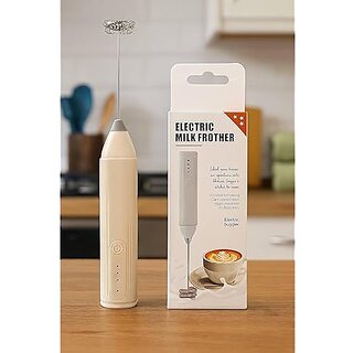 Frother Rechargeable 2-in-1 Handheld Coffee Frother and Beater for Latte 3 Speed Settings White