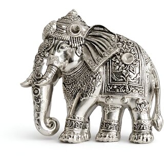 Royal Silver Elephant Brooch Pin  Traditional Ethnic Statement Accessory for Saree, Sherwani  Blazer