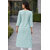 JS Tradition Women Geometric Print, Printed Pure Cotton Straight Kurta (Light Blue)