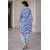 JS Tradition Women Floral Print, Printed, Striped Pure Cotton Straight Kurta (Blue)