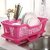 3 in 1 Durable Plastic Kitchen Sink Large Dish Rack Drainer With Tray Drying Basket for Utensils and Dishes Pink