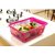 3 in 1 Durable Plastic Kitchen Sink Large Dish Rack Drainer With Tray Drying Basket for Utensils and Dishes Pink