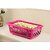 3 in 1 Durable Plastic Kitchen Sink Large Dish Rack Drainer With Tray Drying Basket for Utensils and Dishes Pink