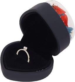 Elegant Heart-Shaped Ring Box with Transparent Dome Lid