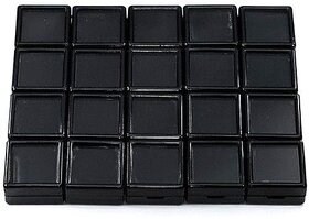 1x1 SQUARE BOXES 20PCS GEM TOOL DISPLAY BOX BLACK