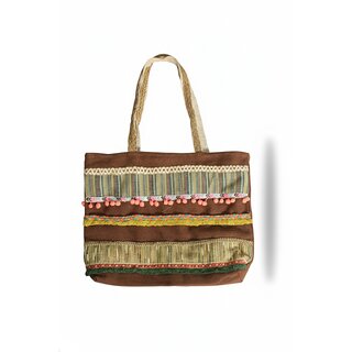 Earthy Boho Handcrafted Tote Bag