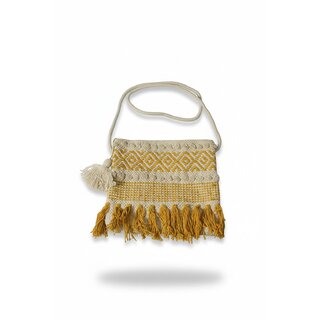 Sunlit Weave Handcrafted Fringe Sling Bag
