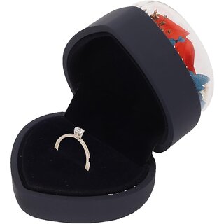 Elegant Heart-Shaped Ring Box with Transparent Dome Lid