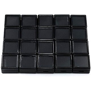 1x1 SQUARE BOXES 20PCS GEM TOOL DISPLAY BOX BLACK