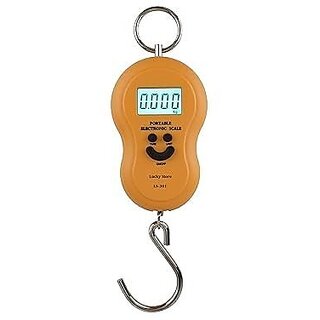 Electronic Digital Hanging Scale  50Kg Capacity, Stainless Steel Hook, LCD Display  Portable Luggage  Industrial Use