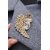 Luxury Gold-Tone Peacock Crystal Brooch Pin with Large Oval Stone  Elegant Rhinestone Statement Jewelry
