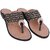 Wellmax Womens Black Traditional Ethnic Design Kohlapuri Flat Sandals