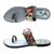 Wellmax Womens Grey Traditional Ethnic Design Flat Sandals with Heart Design
