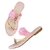 Wellmax Womens Pink Traditional Ethnic Design Flat Sandals with Heart Design