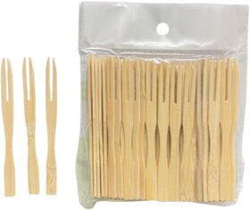 Premium Wooden Fruit Forks  50 Pieces Pack