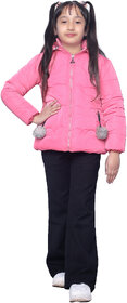 Kid Kupboard Cotton Girls Jacket, Pink, Full-Sleeves, 9-10 Years KIDS8248