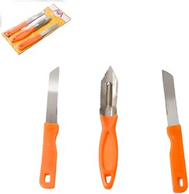 Experience Culinary Mastery with Our 3-in-1 Stainless Steel Kitchen Knife Set  Serrated, Paring, and Utility Knives for Every Cooking Need