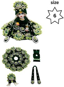 Tiny Shiny Laddu Gopal Poshak Thakur Ji Dress Heavy Designer Dress for Kanha Ji Fancy Dress(Size-6 , Inch-12)