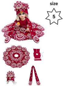 Tiny Shiny Laddu Gopal Poshak Thakur Ji Dress Heavy Designer Dress for Kanha Ji Fancy Dress(Size-5 , Inch-10)