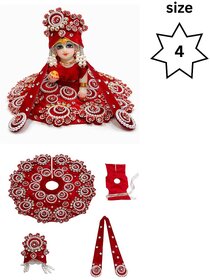 Tiny Shiny Laddu Gopal Poshak Thakur Ji Dress Heavy Designer Dress for Kanha Ji Fancy Dress(Size-4 , Inch-8)